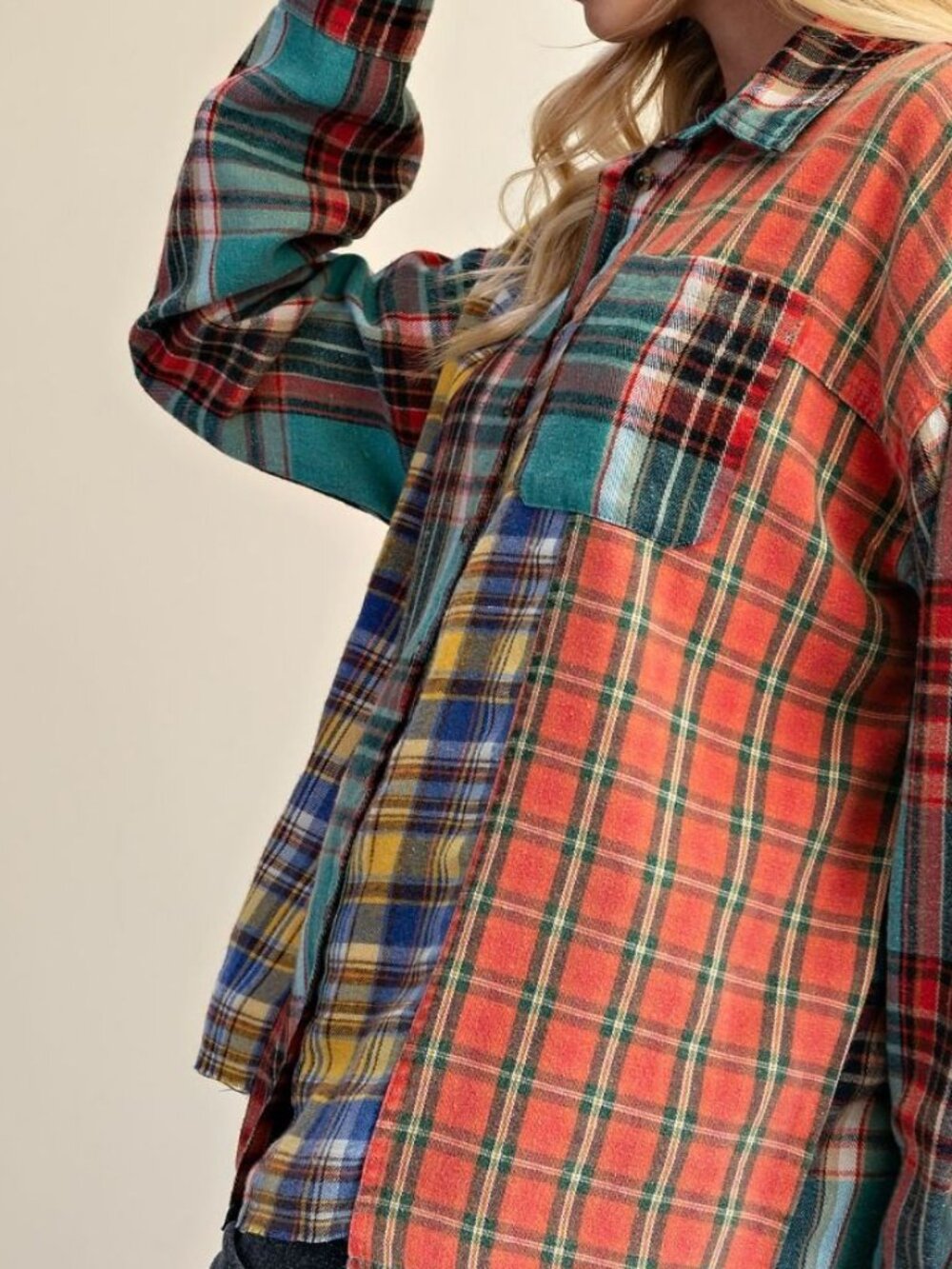 NWT Super Soft Easel Mixed Button Down Shirt - Picture 12 of 16